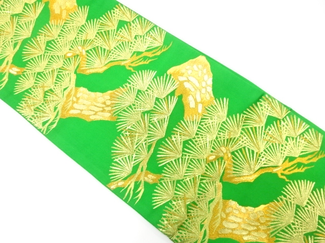 JAPANESE KIMONO / ANTIQUE FUKURO OBI / WOVEN OLD PINE